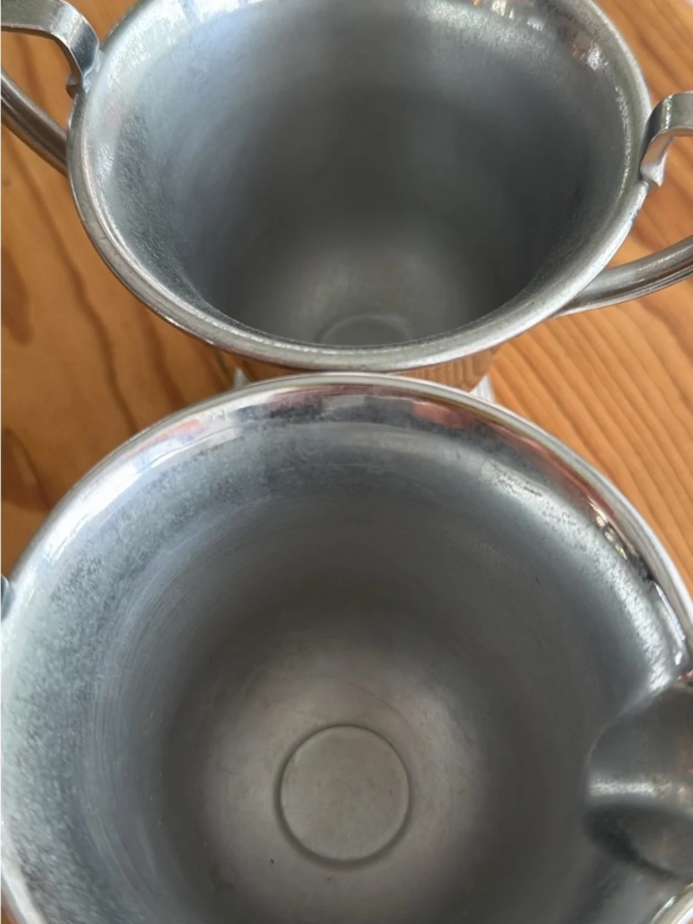 x2 Vintage Farberware New York 1960's Stainless Steel Creamer/Sugar Bowl Goblets